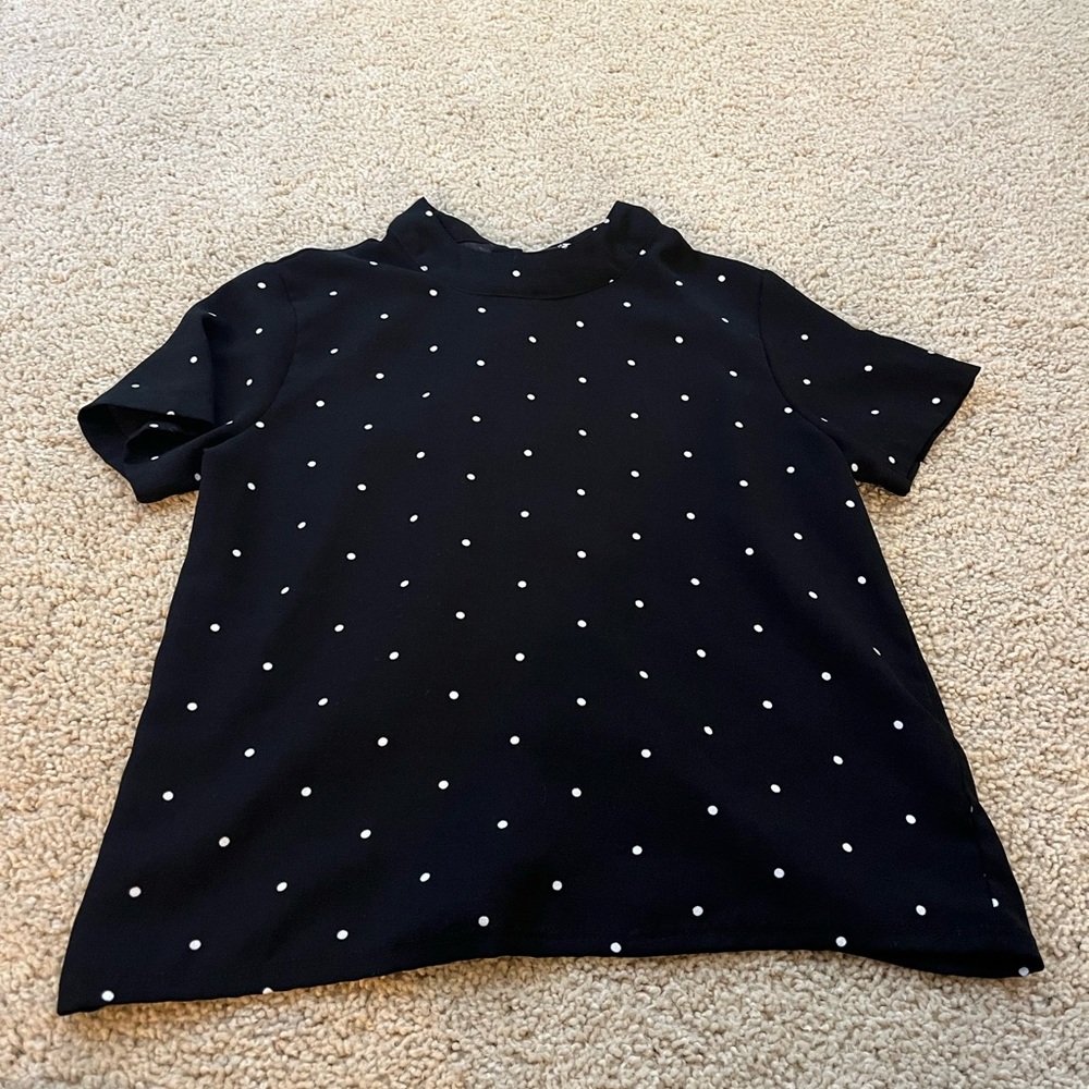 Cute black and white polka dot blouse